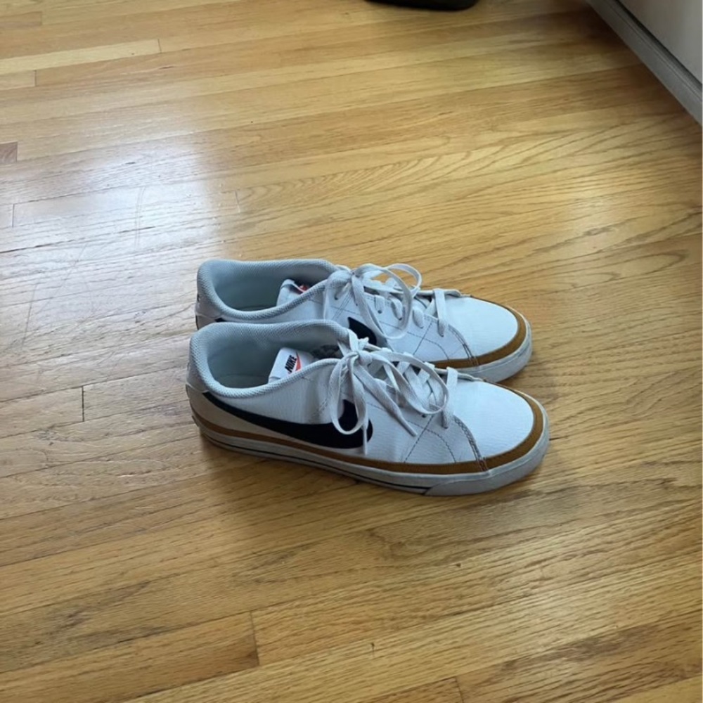 Nike White and Black Court Sneaker